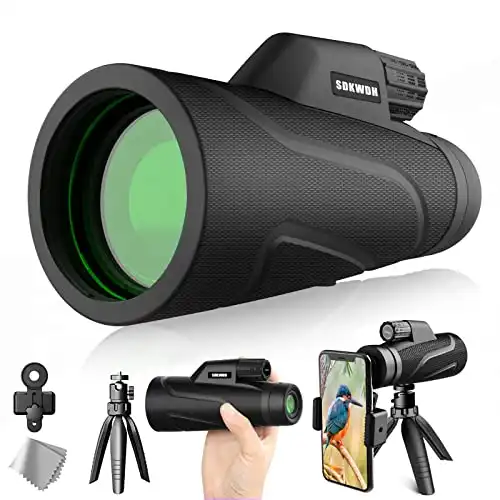 Monocular Telescope with Smartphone Holder & Upgraded Tripod, 12x42, 40x60, 80X100 High Powered FMC & BAK4 Scope for Adults Kids Bird Watching Hunting Camping Hiking Travling Wildlife Secenery