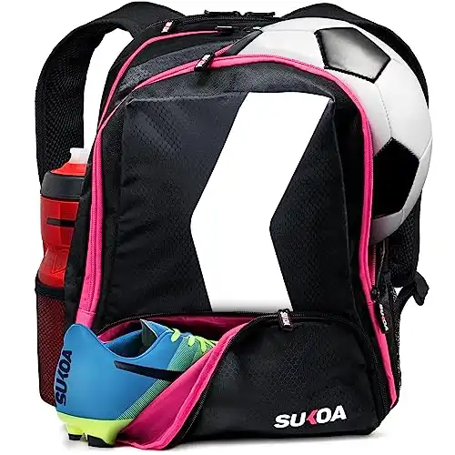 Soccer Bag - Soccer Backpack With Ball Holder & Cleat Compartment - Volleyball Football Basketball Bag Sports Bags