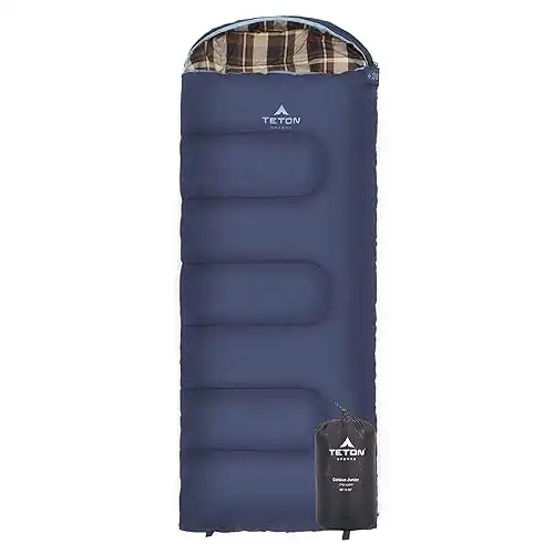 Teton Celsius Junior, 20F Degree and 0F Degree Sleeping Bags. Finally a Sleeping Bag for Boys, Girls, All Kids, Cold and Warm Weather Camping, Travel Sack Included