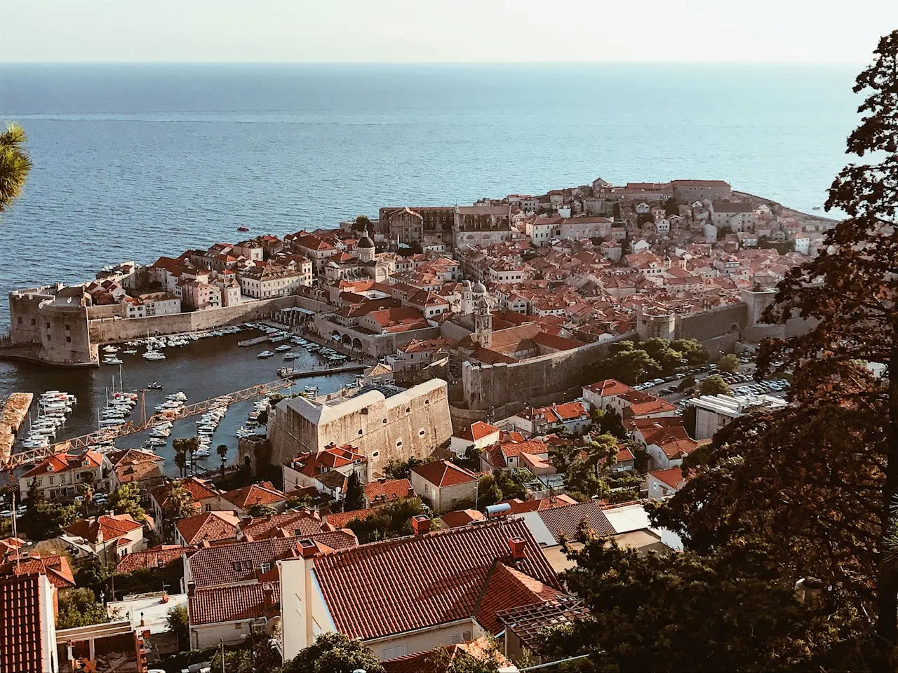 View of beautiful old harbor of Dubrovnik