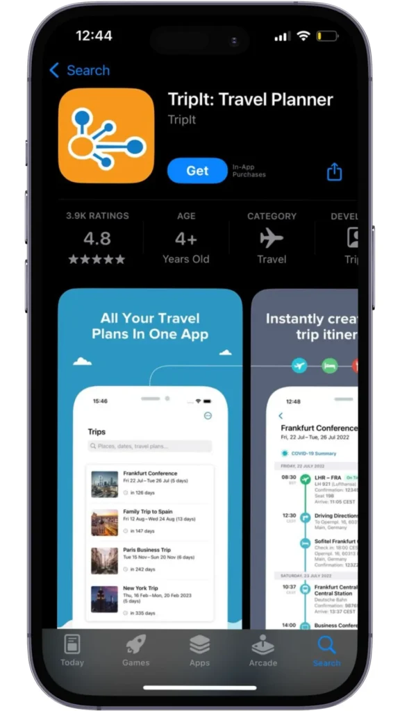 Tripit app