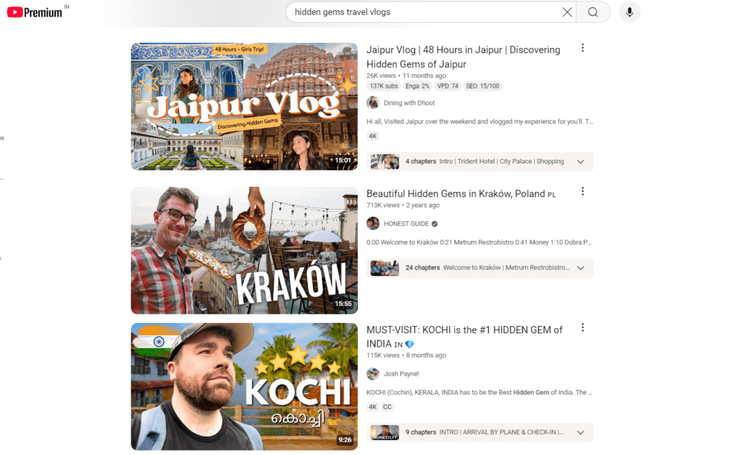 Travel Youtube vlogs