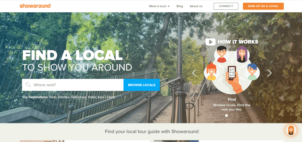 Using local guide showarouns tool 