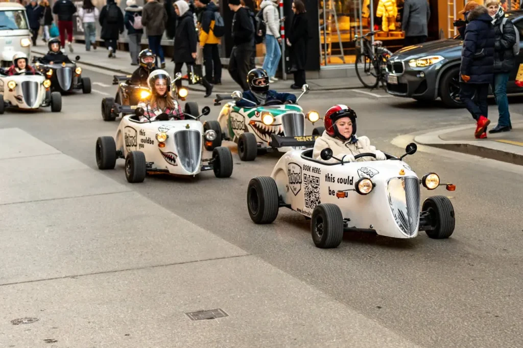 Street Parade of Mini Cars in Vienna