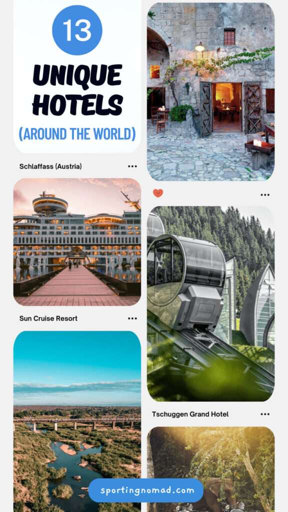 Unique hotels around the world pinterest pin to save